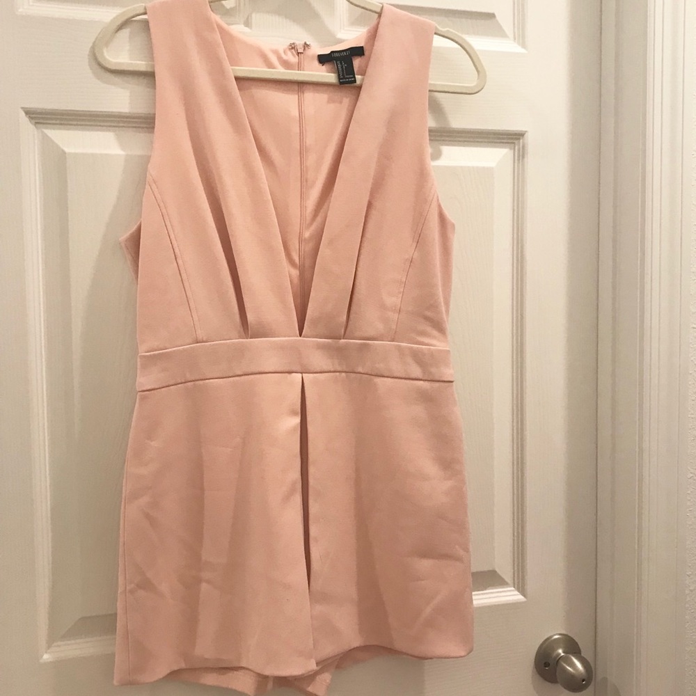 Brand New Forever 21 Light Pink V-Neck Romper